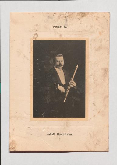 Adolf Buchheim aus Adolph Goldbergs Porträt-Sammlung hervorragender Flöten-Virtuosen, Dilettanten und Komponisten