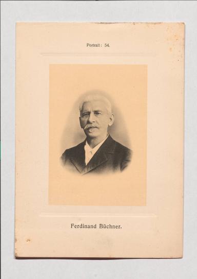 Ferdinand Büchner aus Adolph Goldbergs Porträt-Sammlung hervorragender Flöten-Virtuosen, Dilettanten und Komponisten