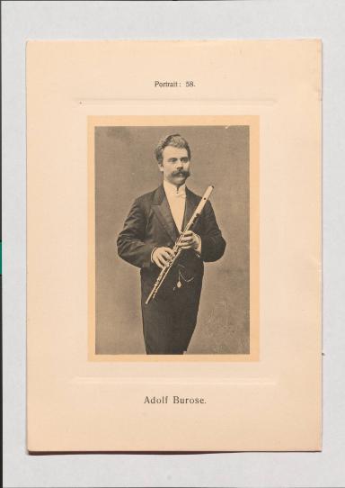 Adolf Burose aus Adolph Goldbergs Porträt-Sammlung hervorragender Flöten-Virtuosen, Dilettanten und Komponisten