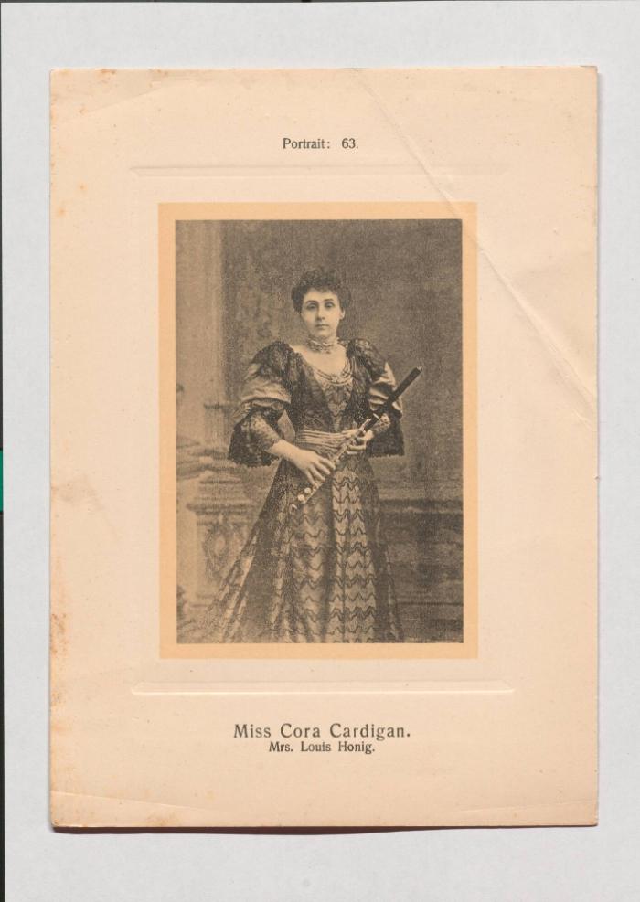 Miss Cora Cardigan aus Adolph Goldbergs Porträt-Sammlung hervorragender Flöten-Virtuosen, Dilettanten und Komponisten