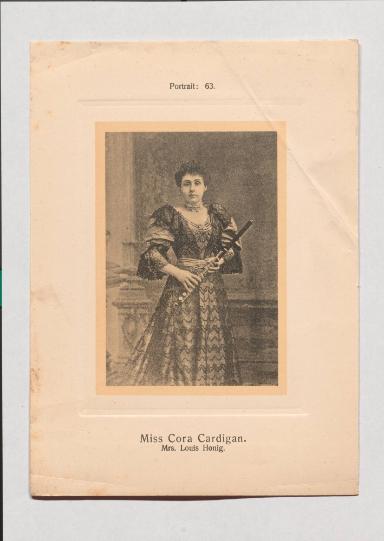 Miss Cora Cardigan aus Adolph Goldbergs Porträt-Sammlung hervorragender Flöten-Virtuosen, Dilettanten und Komponisten