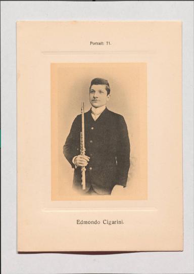 Edmondo Cigarini aus Adolph Goldbergs Porträt-Sammlung hervorragender Flöten-Virtuosen, Dilettanten und Komponisten
