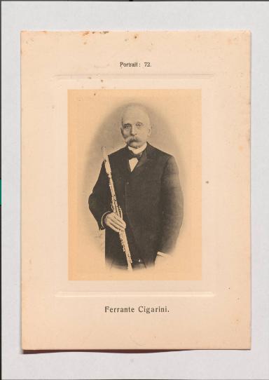 Ferrante Cigarini aus Adolph Goldbergs Porträt-Sammlung hervorragender Flöten-Virtuosen, Dilettanten und Komponisten