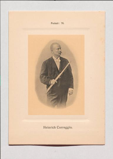Heinrich Correggio aus Adolph Goldbergs Porträt-Sammlung hervorragender Flöten-Virtuosen, Dilettanten und Komponisten