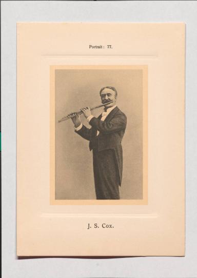 J. S. Cox aus Adolph Goldbergs Porträt-Sammlung hervorragender Flöten-Virtuosen, Dilettanten und Komponisten
