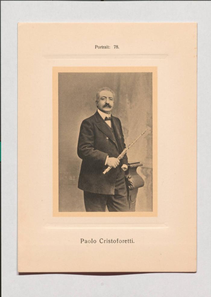Paolo Cristoforetti aus Adolph Goldbergs Porträt-Sammlung hervorragender Flöten-Virtuosen, Dilettanten und Komponisten