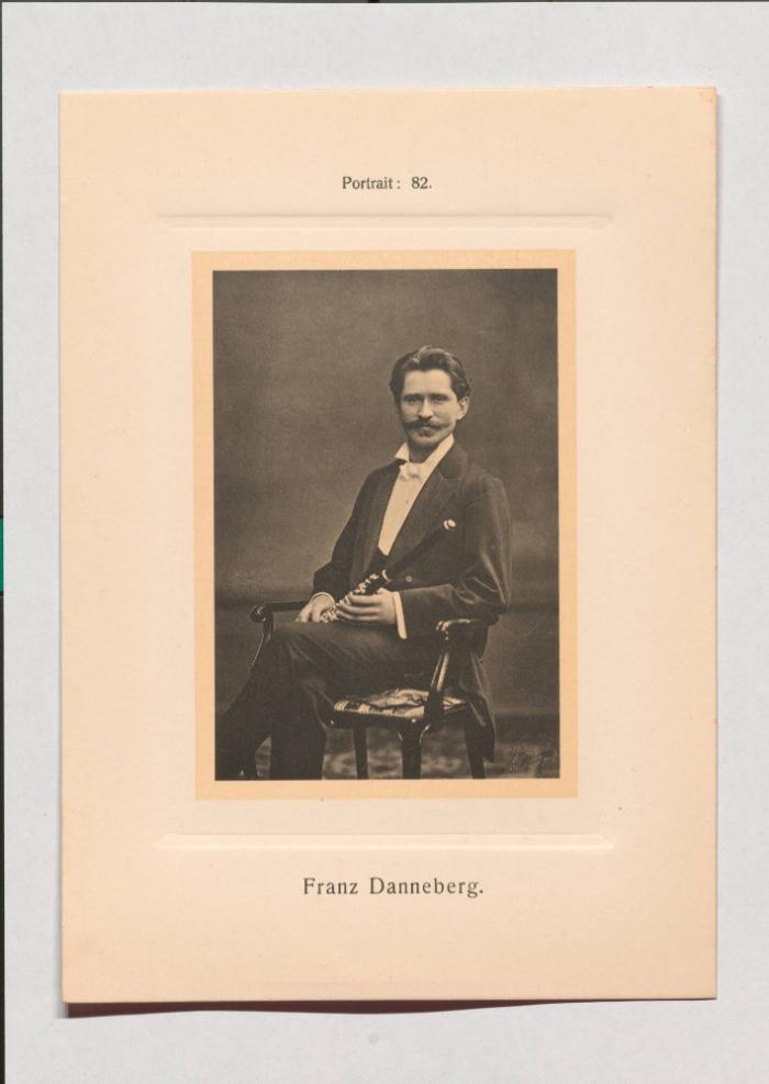 Franz Danneberg aus Adolph Goldbergs Porträt-Sammlung hervorragender Flöten-Virtuosen, Dilettanten und Komponisten