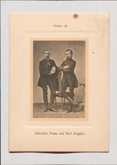 Gebrüder Franz und Karl Doppler aus Adolph Goldbergs Porträt-Sammlung hervorragender Flöten-Virtuosen, Dilettanten und Komponisten