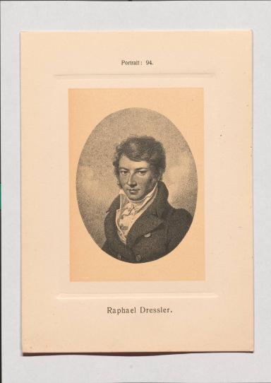 Raphael Dressler aus Adolph Goldbergs Porträt-Sammlung hervorragender Flöten-Virtuosen, Dilettanten und Komponisten