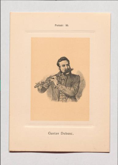 Gustav Dubusc aus Adolph Goldbergs Porträt-Sammlung hervorragender Flöten-Virtuosen, Dilettanten und Komponisten