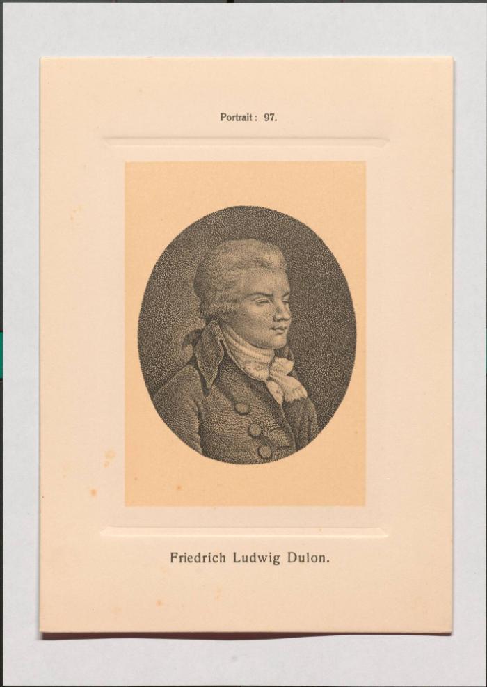 Friedrich Ludwig Dulon aus Adolph Goldbergs Porträt-Sammlung hervorragender Flöten-Virtuosen, Dilettanten und Komponisten