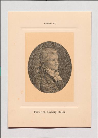 Friedrich Ludwig Dulon aus Adolph Goldbergs Porträt-Sammlung hervorragender Flöten-Virtuosen, Dilettanten und Komponisten