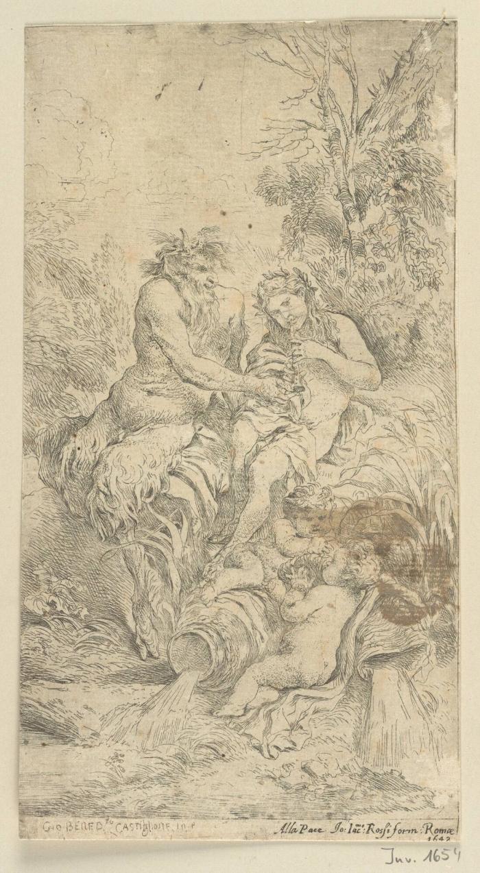 Marsyas lehrt Olympus die Flöte
