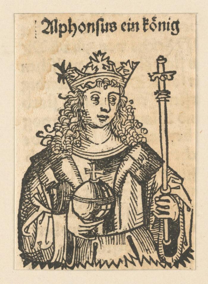 Schedelsche Weltchronik - Herrscherdarstellungen: Alphonsus ein koenig (248r)