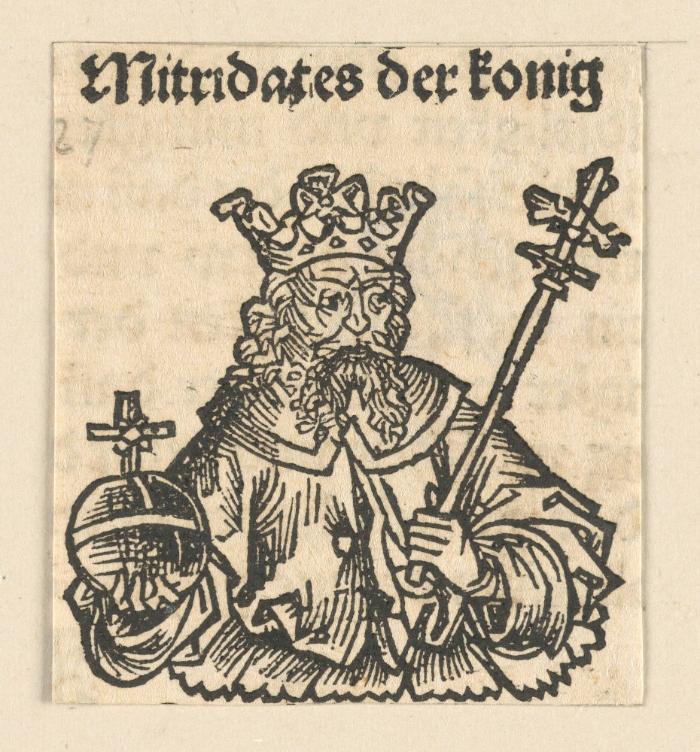 Schedelsche Weltchronik - Herrscherdarstellungen: Mitridates der koenig (087r)
