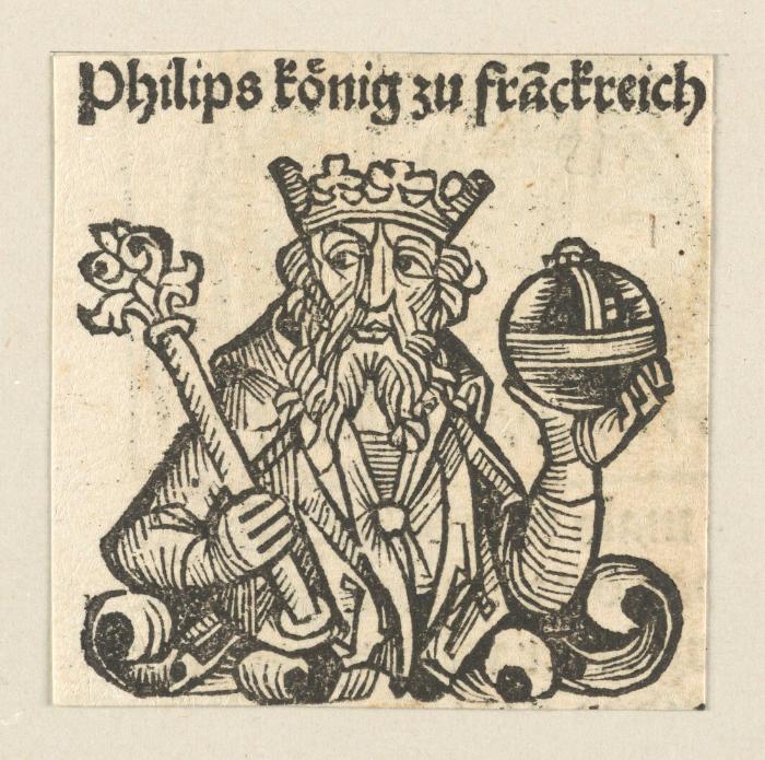 Schedelsche Weltchronik - Herrscherdarstellungen: Philips koenig zu frankreich (204r)