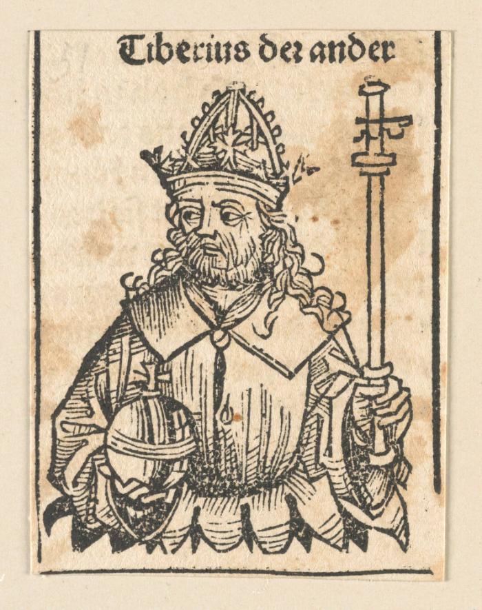 Schedelsche Weltchronik - Herrscherdarstellungen: Tiberius der ander (147r)