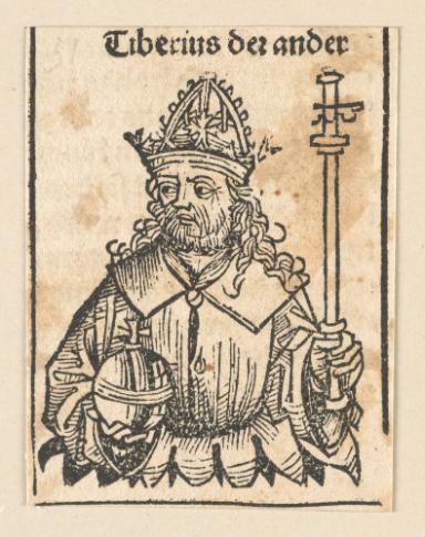 Schedelsche Weltchronik - Herrscherdarstellungen: Tiberius der ander (147r)