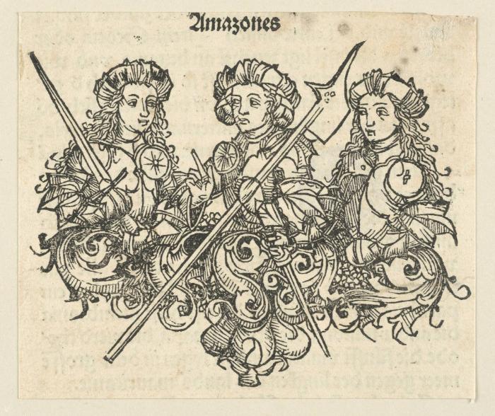 Schedelsche Weltchronik - Herrscherdarstellungen: Amazones (28v)
