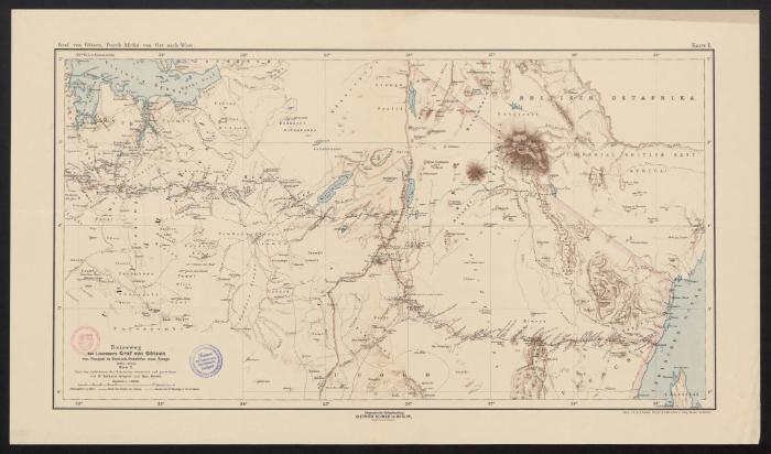Reiseweg des Lieutnants Graf von Götzen von Pangani in Deutsch-Ostafrika zum Kongo (1893-94) Blatt 1
