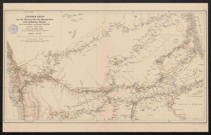 Lieder's Reise von der Mbampa-Bai des Nyassa-Sees zum Indischen Ozean durch den Süden von Deutsch-Ostafrika (Feb.-März 1894) Karte 1