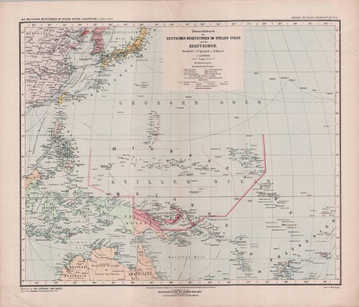 Grosser deutscher Kolonialatlas No. 25.: Deutsche Besitzungen im stillen Ocean und von Kiautschou
