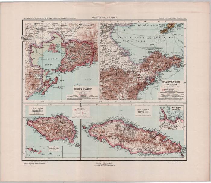 Grosser Deutscher Kolonialatlas No. 30.: Kiautschou u. Samoa (Kiautschou und Umgebung)