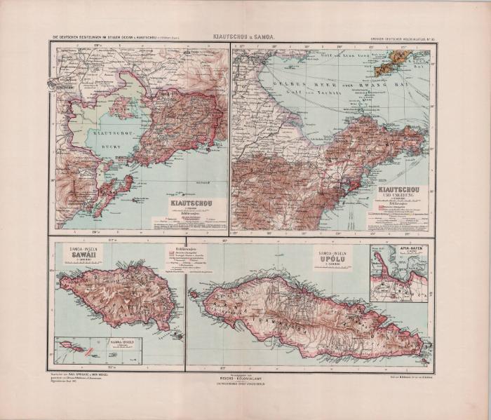 Grosser Deutscher Kolonialatlas No. 30.: Kiautschou u. Samoa (Samoa-Inseln Sawáii)