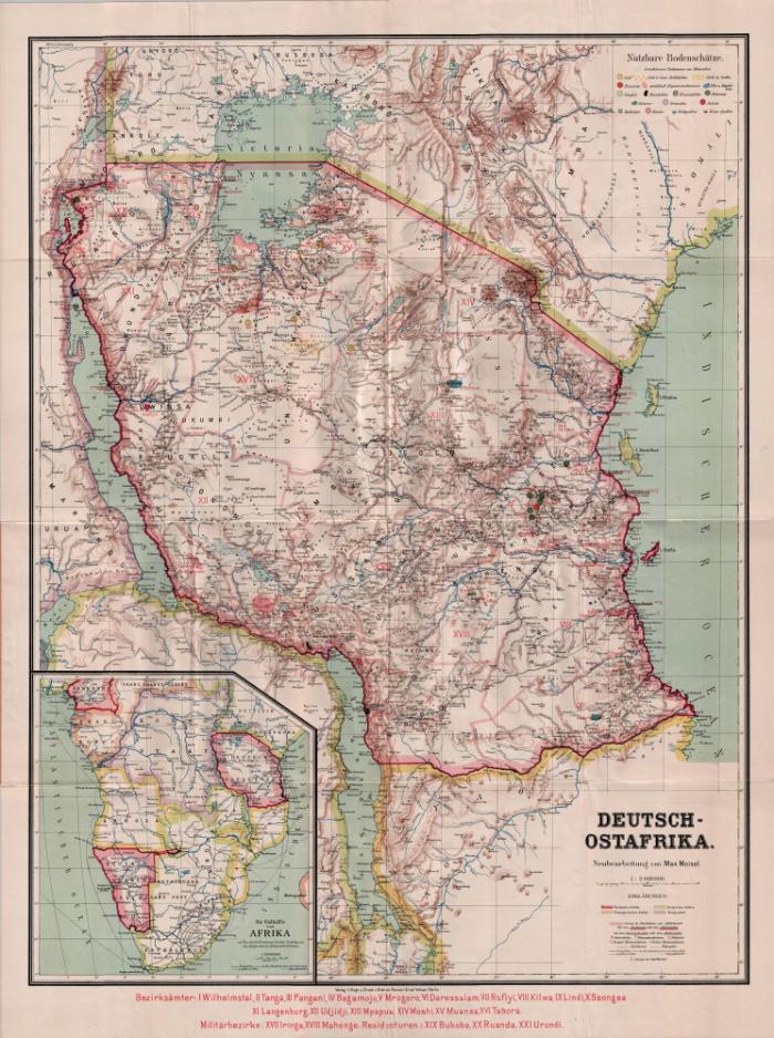 Deutsch-Ostafrika 1:2.000.000. Nutzbare Bodenschätze und Beziehungen