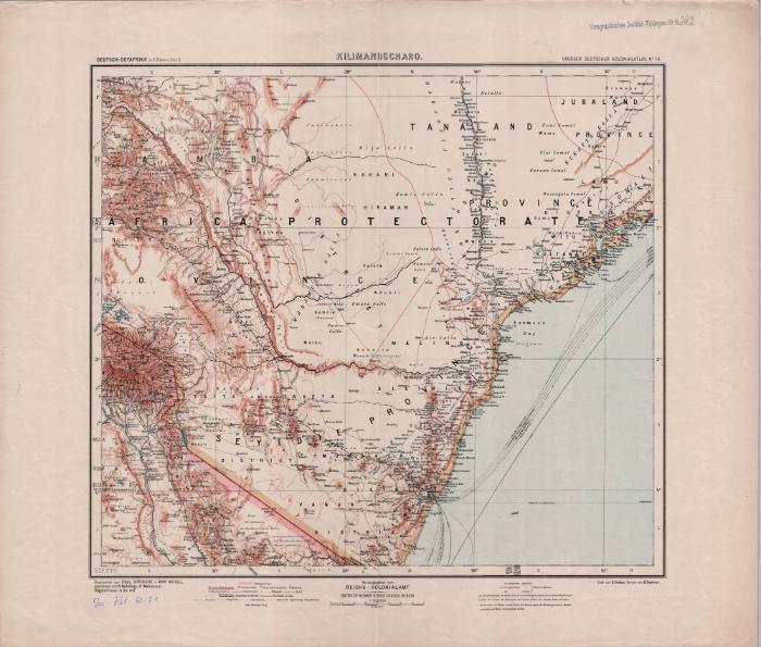 Grosser Deutscher Kolonialaltlas No. 18.: Kilimandscharo Deutsch-Ostafrika 1:1.000.000