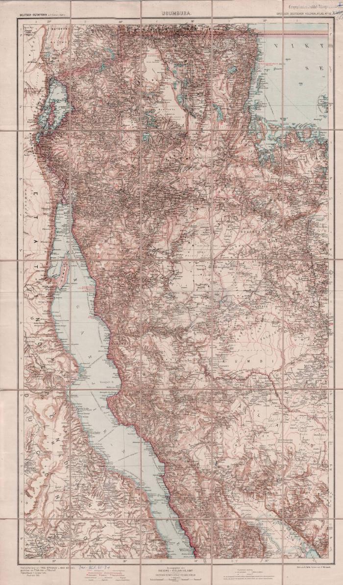 Grosser Deutscher Kolonialaltlas No. 16.: Usumbra hoch Deutsch-Ostafrika 1:1.000.000