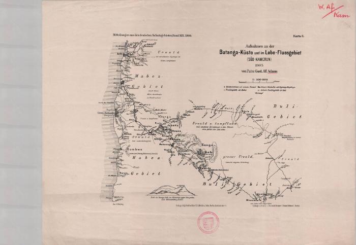 Aufnahmen an der Batanga-Küste und im Lobe-Flussgebiet, Süd-Kamerun (1905)