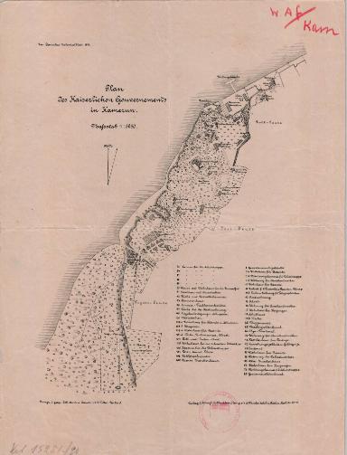 Deutsches Kolonialblatt 1896: Plan des kaiserlichen Guvernements in Kamerun