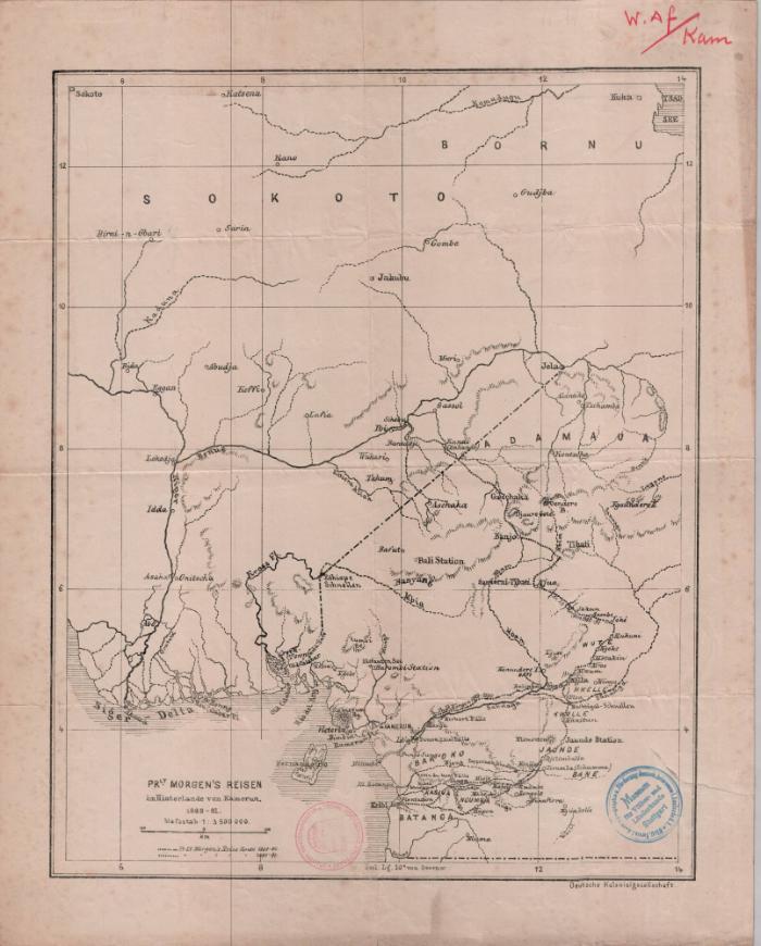 Prlt. Morgen`s Reisen im Hinterlande von Kamerun (1889-91)