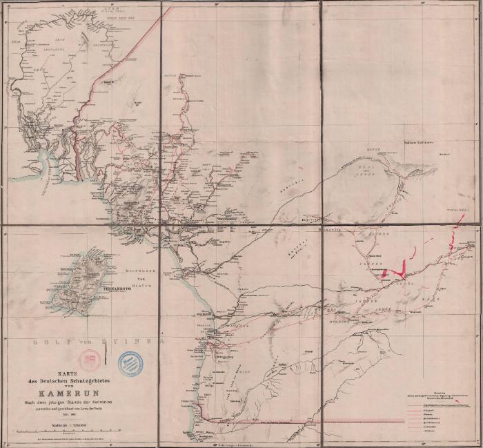 Karte des deutschen Schutzgebiets von Kamerun (Mai 1888)