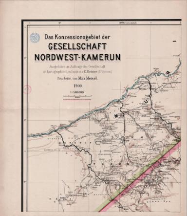 Das Konzessionsgebiet der Gesellschaft Nordwest-Kamerun II 1:500.000
