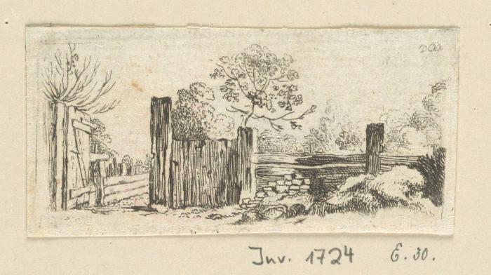 Landschaft mit geöffnetem Tor