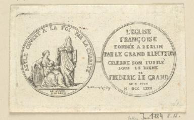 Medaille auf das Jubiläum der franz. Kirche in Berlin