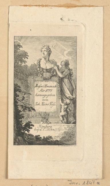 Titel und Portrait zu Voss' Musenalmanach für 1777