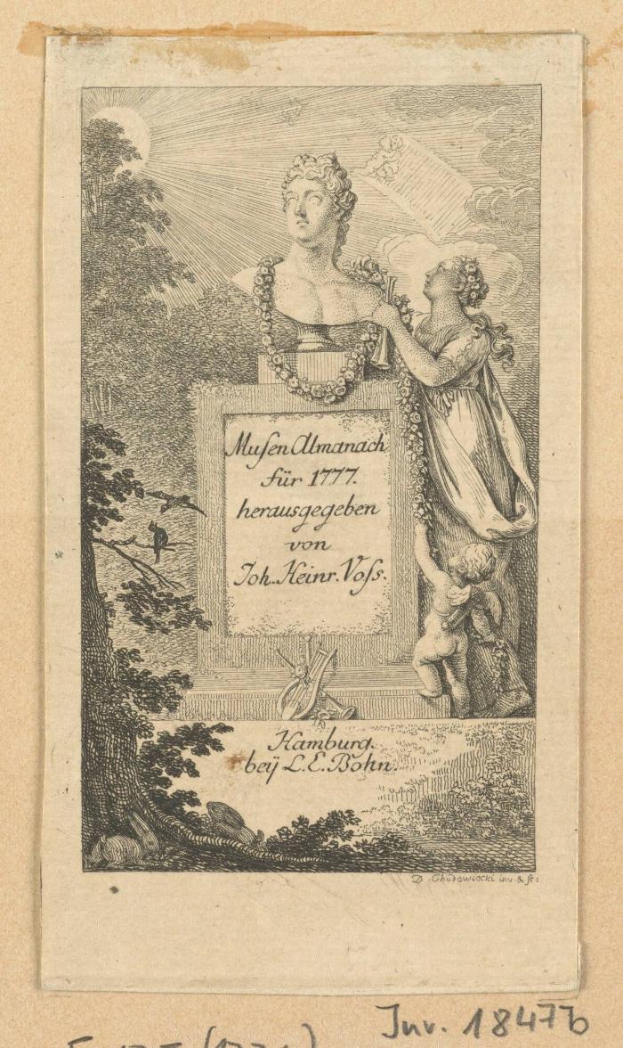 Titel und Portrait zu Voss' Musenalmanach zu 1777