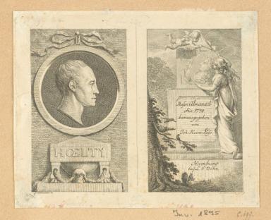 Titelblatt und Porträt zu Voss' Musenalmanach 1778