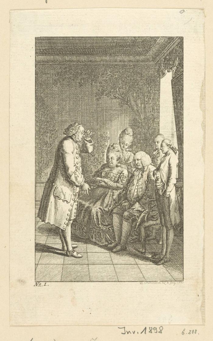 Illustration zu Voltaires Candide (Titelblatt)