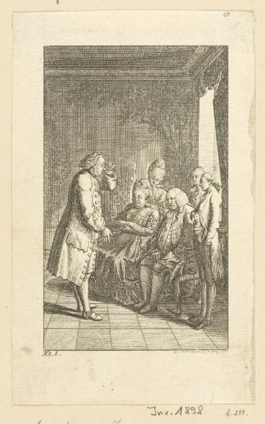 Illustration zu Voltaires Candide (Titelblatt)