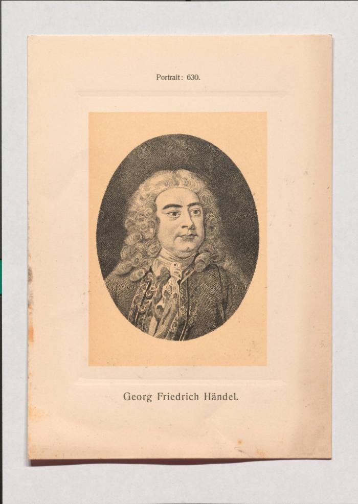 Georg Friedrich Händel aus Adolph Goldbergs Porträt-Sammlung hervorragender Flöten-Virtuosen, Dilettanten und Komponisten