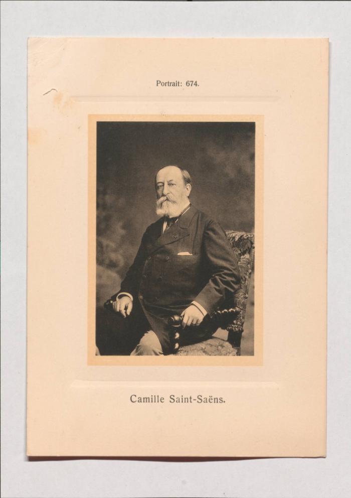 Camille Saint-Saëns aus Adolph Goldbergs Porträt-Sammlung hervorragender Flöten-Virtuosen, Dilettanten und Komponisten
