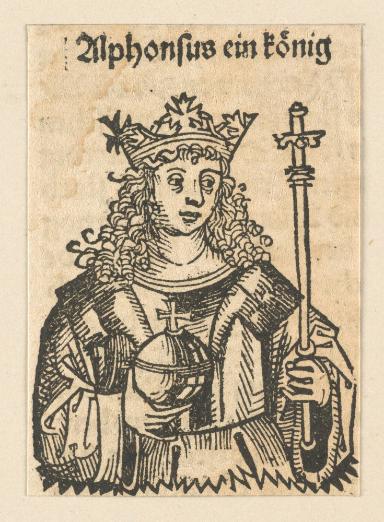 Schedelsche Weltchronik - Herrscherdarstellungen: Alphonsus ein koenig (248r)