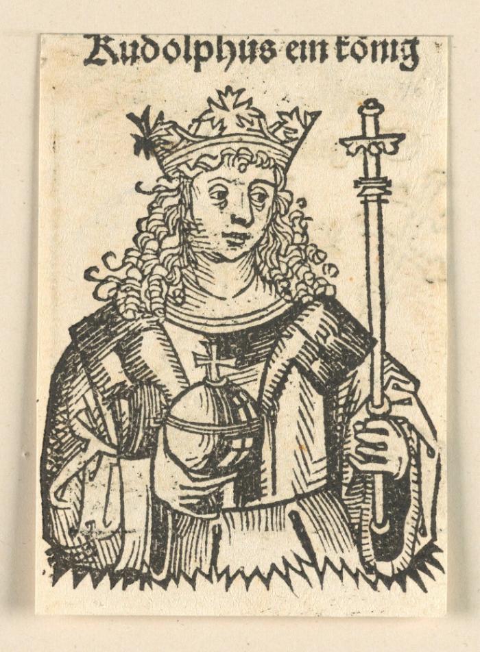 Schedelsche Weltchronik - Herrscherdarstellungen: Rudolphus ein koenig (173r)