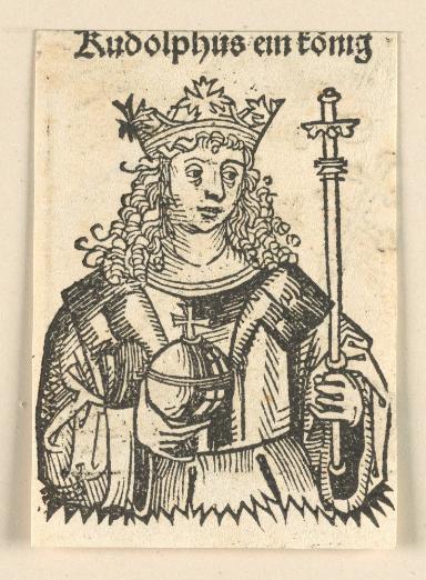 Schedelsche Weltchronik - Herrscherdarstellungen: Rudolphus ein koenig (173r)