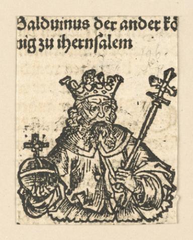 Schedelsche Weltchronik - Herrscherdarstellungen: Balduinus der ander koenig zu iherusalem (205r)