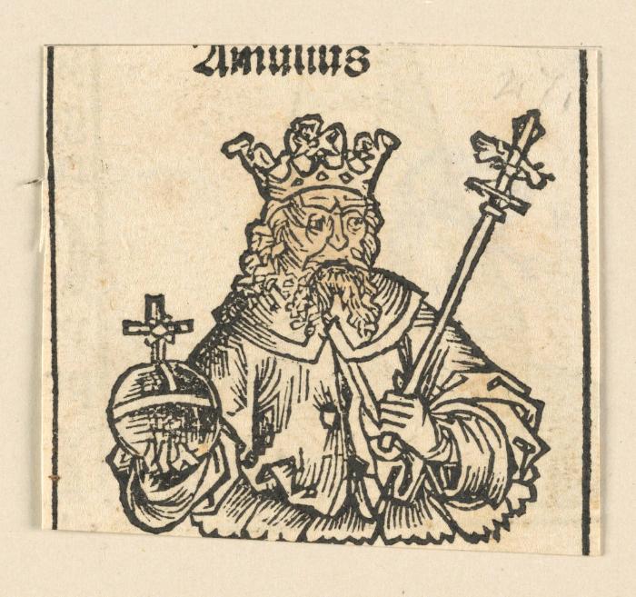 Schedelsche Weltchronik - Herrscherdarstellungen: Amulius (053r)